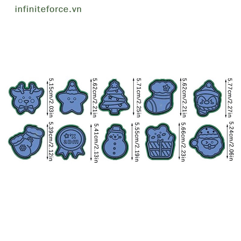 Set 8 / 10 / 11 Khuôn Làm Bánh Quy / Kẹo Mềm / Bánh Quy Họa Tiết Giáng Sinh