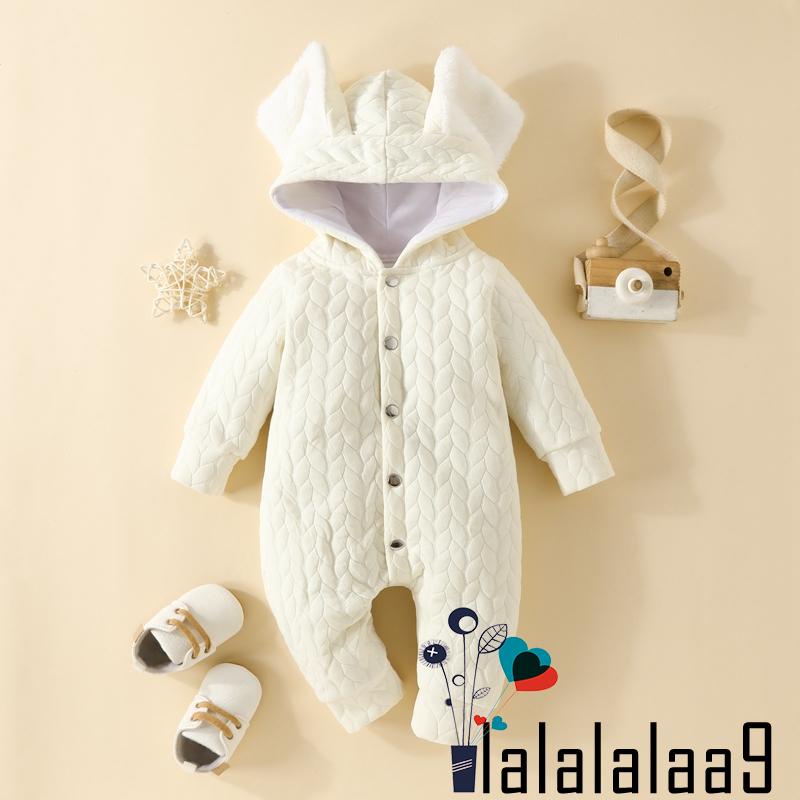 La- Áo Liền Quần Tay Dài Có Mũ Trùm Tai Thỏ Thời Trang Mùa Thu Cho Bé Trai Và Bé Gái