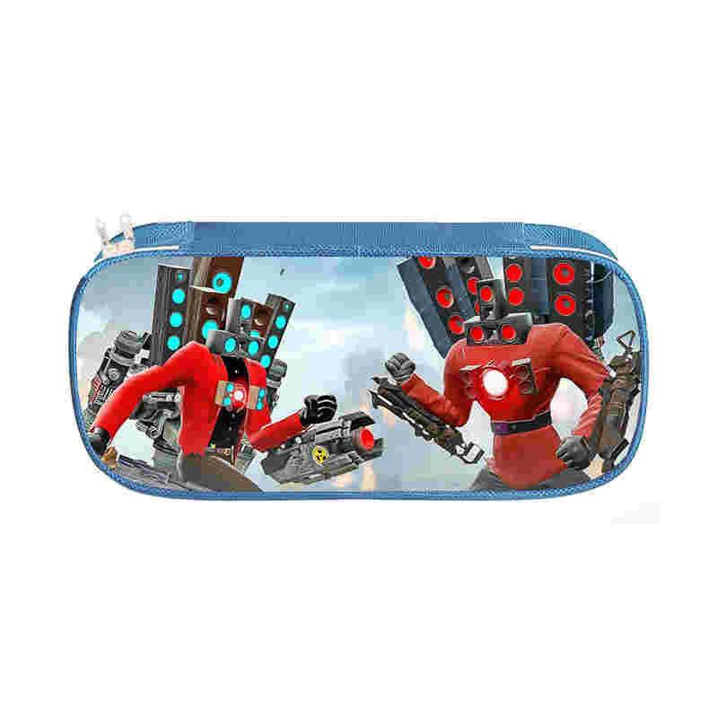 Hộp Đựng Bút Hình toilet ere1 skibidi Hoạt Hình Sức Chứa Lớn Màu Xanh Dương