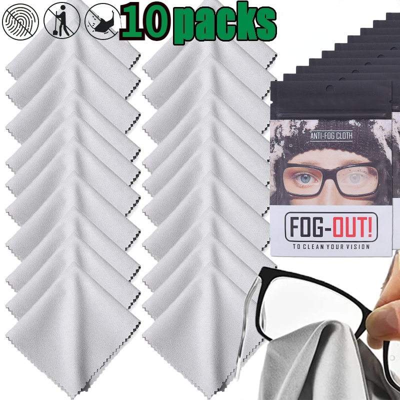 Bộ 10 Khăn Lau Kính / Màn Hình Điện Thoại / camera Hai Mặt Chống Bụi Bẩn / Sương Mù Siêu Bền