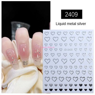 ✔Candy Little Star Nail Sticker 2023 New Pentagram Croxin Moon Metal Silver Nail Sticker Candygirla.vn