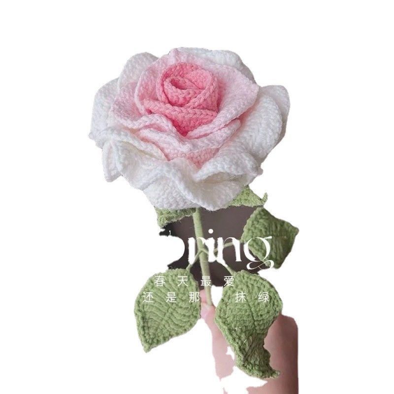 Bó Hoa Hồng Đan Len Thủ Công Dùng Làm Quà Tặng Cho Bạn Gái