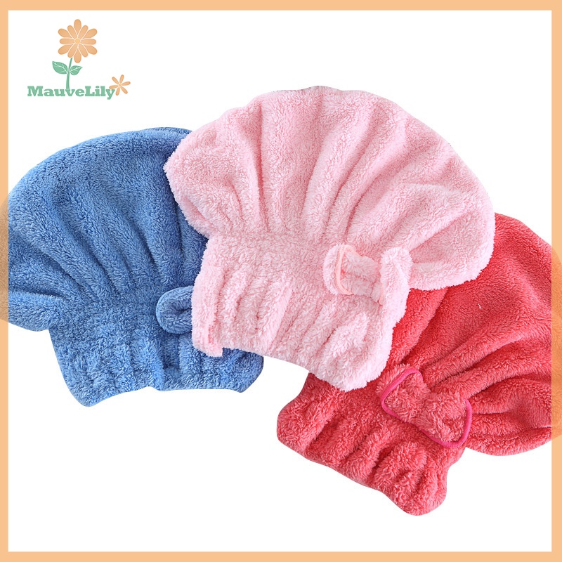 Lily Mũ Tắm Trùm Đầu Làm Khô Tóc Nhanh Chóng Đính Nơ Dành Cho Nữ uuu