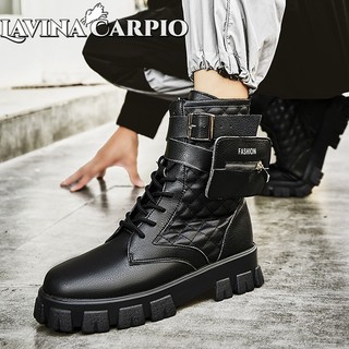 Giày Bốt martin Cổ Cao Màu Trắng Phong Cách retro Thời Trang Cho Nam