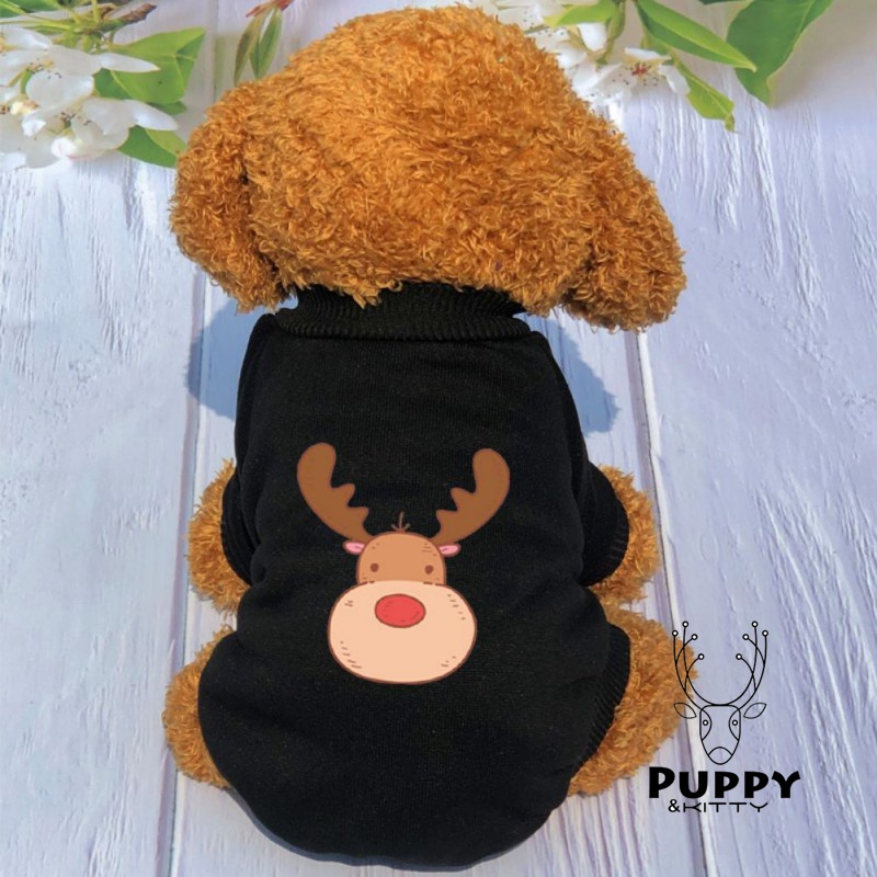 Áo sweater Vải Nhung Hình Hươu Cao Cổ Thời Trang Thu Đông Cho Thú Cưng