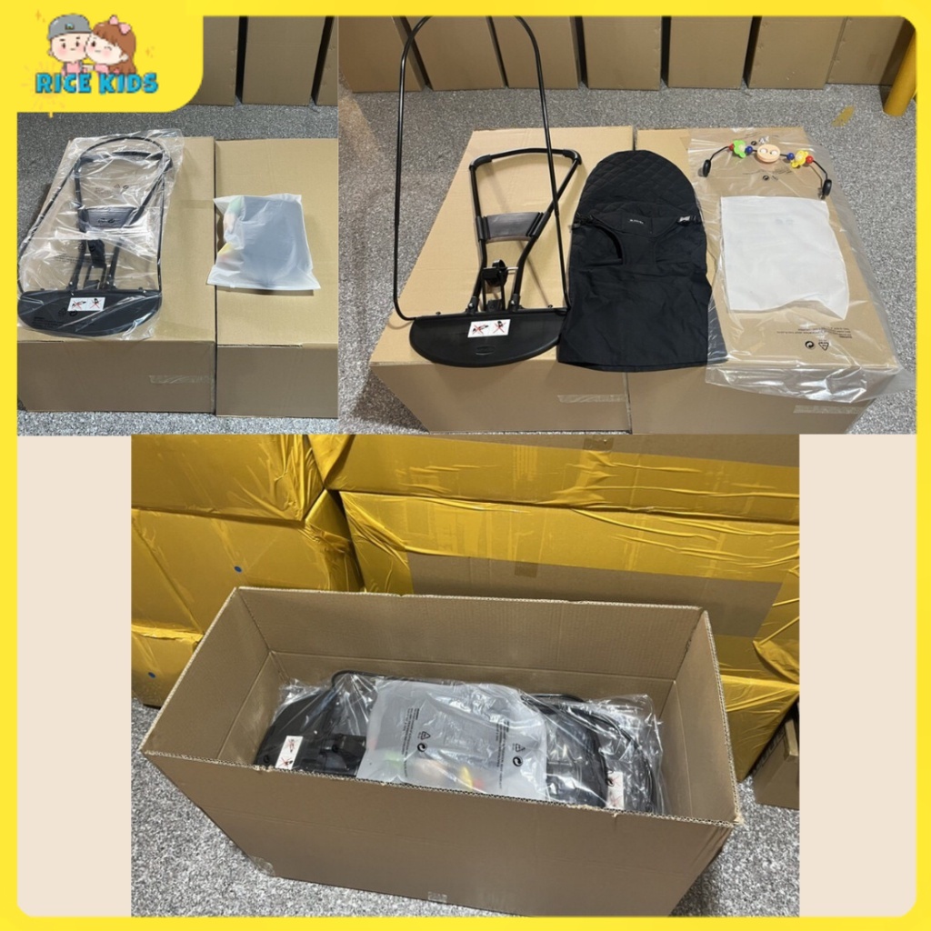 Ghế nhún rung chống võng lưng Ricekids cho trẻ sơ sinh từ 2 tháng đa năng cho bé, chất liệu cotton thoáng mát an toàn