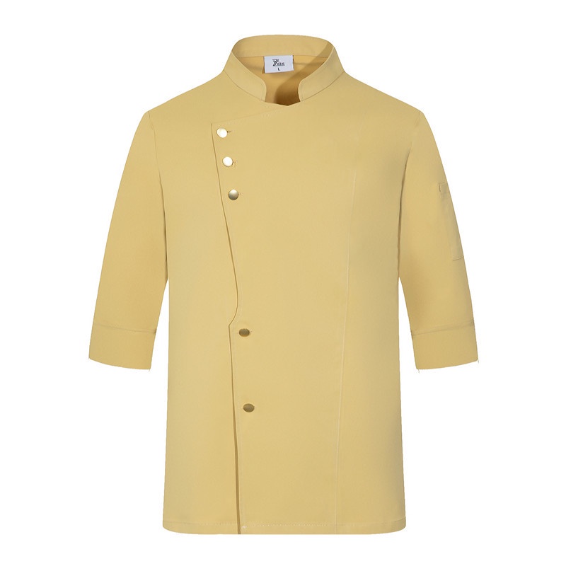 Áo Đồng Phục Đầu Bếp Tay Dài Thêu Họa Tiết Phong Cách Mới Thoáng Khí Cao Cấp Mùa Thu Đông Cho Nam