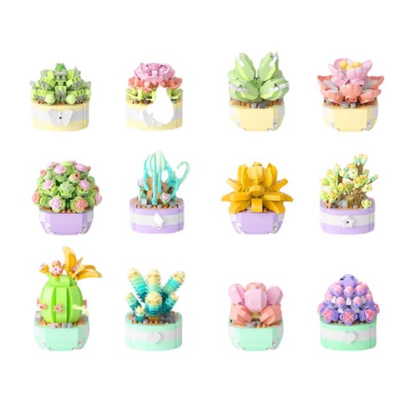 Đồ Chơi Lắp Ráp Chậu Cây Nhỏ Để Bàn Trang Trí
