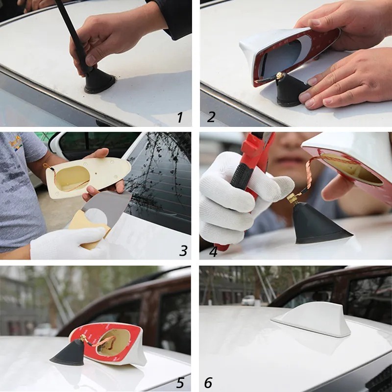 Ăng Ten Vây Cá Mập Khuếch Đại Tín Hiệu fm 7 Màu Trang Trí Xe Hơi