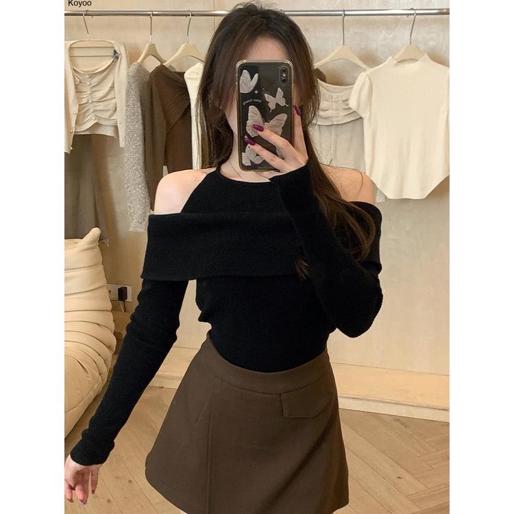 Koyoo Áo Len áo khoác cardigan thời trang Vintage Đơn giản Dễ thương WMY2300MMW 41Z231012