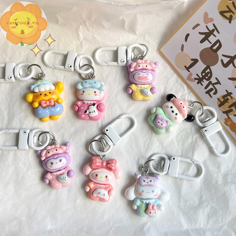 SANRIO Vastji Móc Khóa Hình Mèo kitty / melody / kuromi / melody Dễ Thương Trang Trí Ba Lô / Túi Xách / Xe Hơi vn