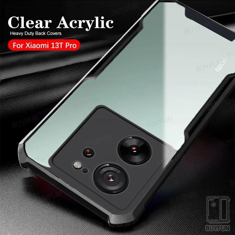 For Xiaomi 13T Pro 5G Case Clear Acrylic TPU Soft Frame Back Cover For Xiomi Xiaomy Mi13T 12t 11t 10t Mi 13 T Pro 13 5G Armor Shockproof Cover
