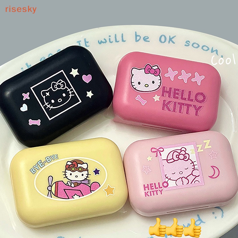 Hộp Đựng Kính Áp Tròng Hình hello kitty Xinh Xắn