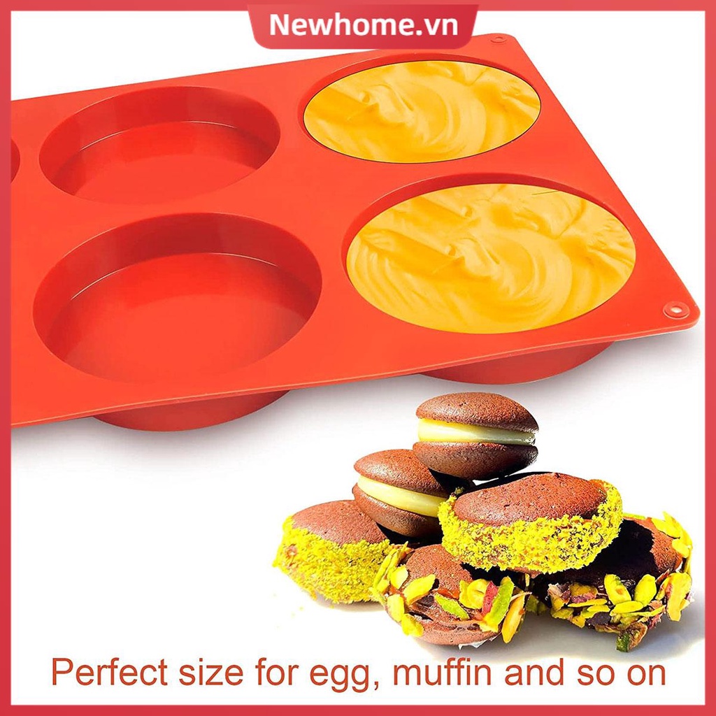 2 Khuôn Nướng Bánh 6 Ngăn Bằng silicone Chống Dính Kích Thước Lớn Có Thể Tái Sử Dụng Cho Nhà Bếp shoptkc1954