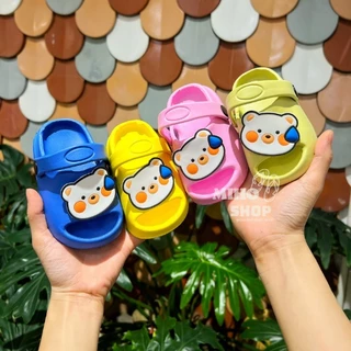 PHOM NHỎ Dép Sục Tập Đi Có Quai Hậu Mặt Heo Đáng Yêu Cho Bé Trai Bé Gái