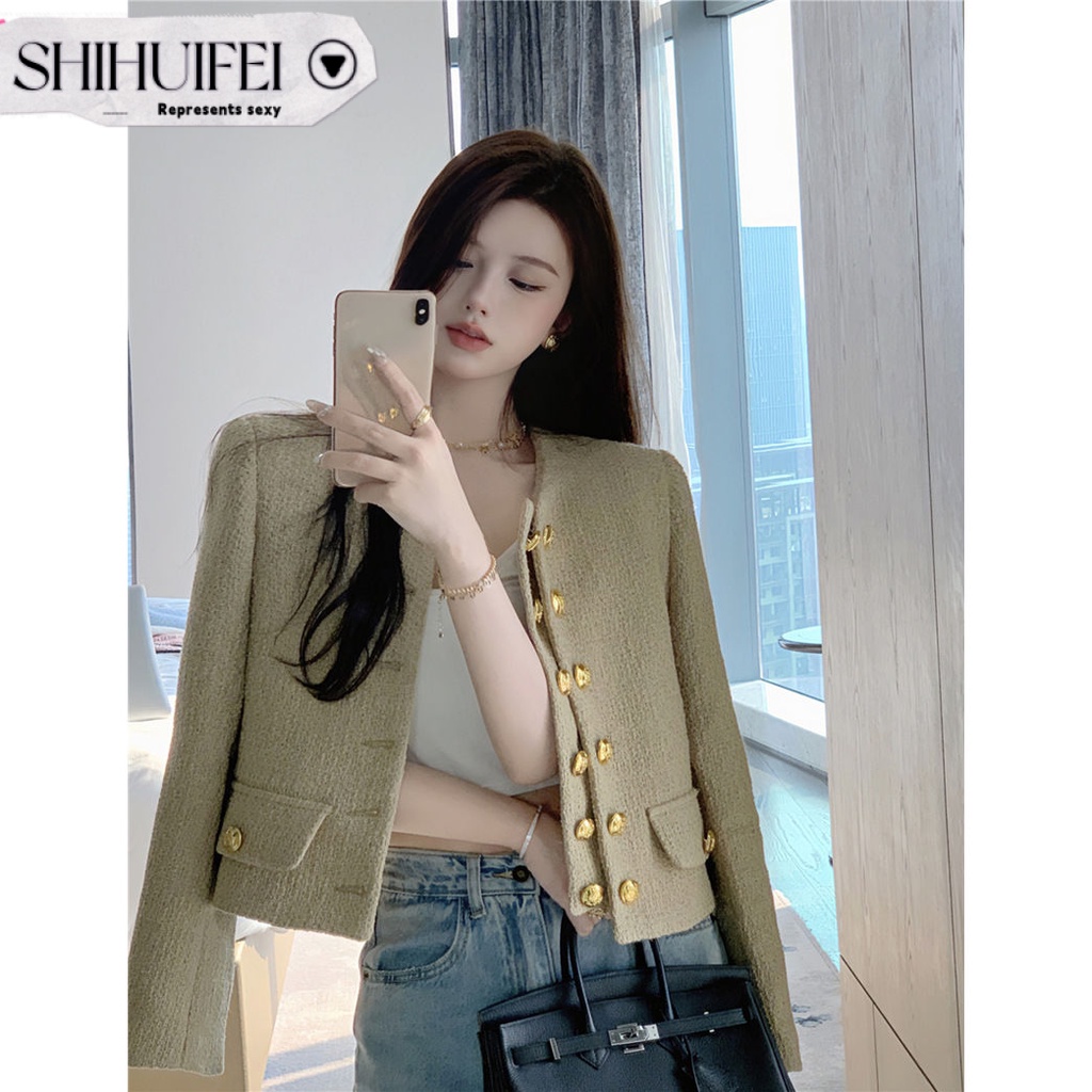 Áo khoác SHIHUIFEI WJK23A0DPF 42Z231018 thời trang Hàn Quốc cổ điển