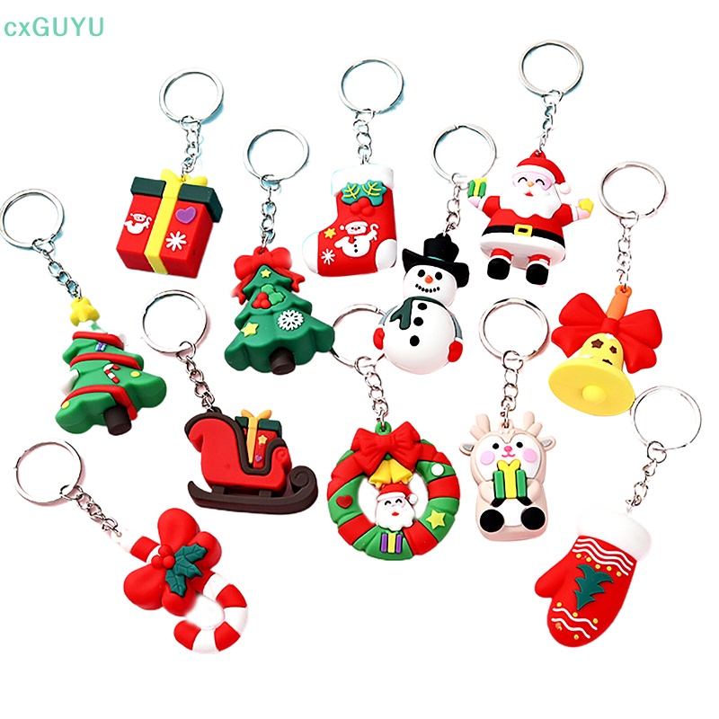 Búp Bê Người Tuyết Năm Mới Bằng Cao Su Có Móc Khóa Trang Trí Túi Xách / Điện Thoại / Quà Tặng Giáng Sinh prta
