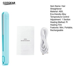 Máy Duỗi / Uốn Tóc Không Dây mini Sạc usb Đa Năng
