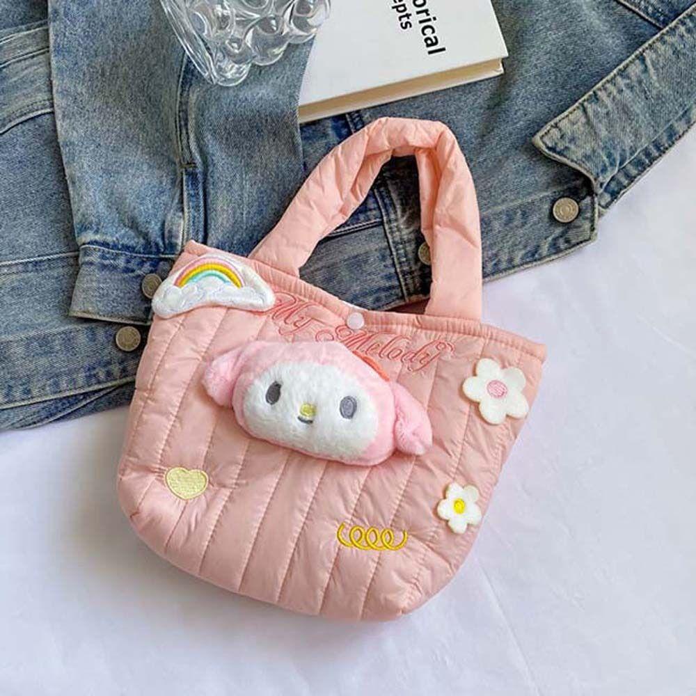 Bliss kuromi Túi tote Xách Tay Gấp Được Hình Động Vật Hoạt Hình melody Và Hoa Đám Mây Dễ Thương Có Dây Đeo Cổ Tay Cho Nữ / Nữ