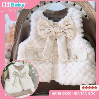 S49 - Áo Gile lông thỏ cho bé, khoác lông cao cấp mềm mại cho bé gái
