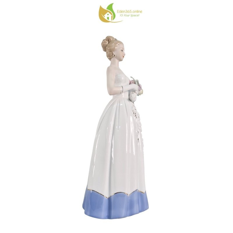 J5br Tượng Cô Dâu Trang Trí Nhà Cửa Sang Trọng 14X h 31 cm Kiểu Châu Âu