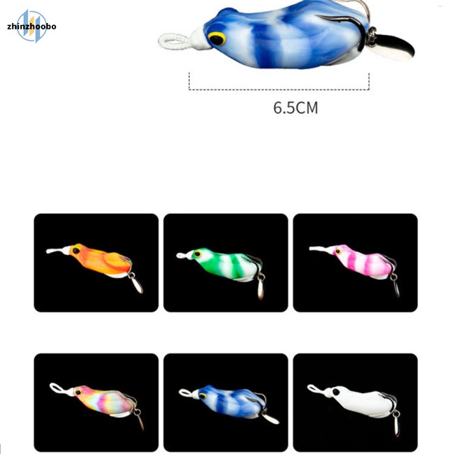 Zhin Mồi Câu Cá Giả Hình Ếch Sấm Sét Mềm Có Móc Mạnh Mẽ Bằng Silicon
