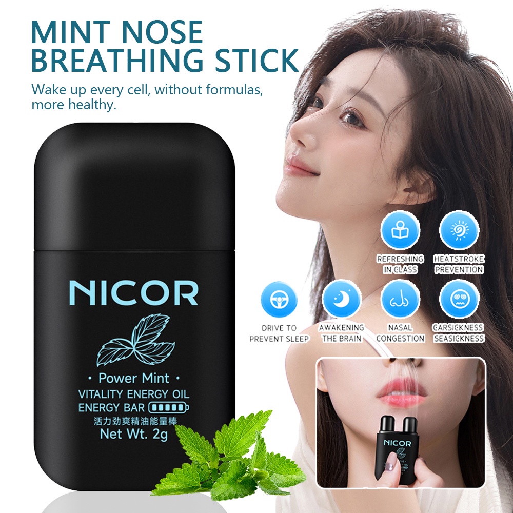 4 hương vị khác nhau Nicor Mũi thông mũi Chính hãng Nghẹt mũi Đồ tạo tác mũi Bạc hà Thanh thông mũi Dừng ngáy Ngăn ngừa buồn ngủ Ống hít mũi JULYSTAR