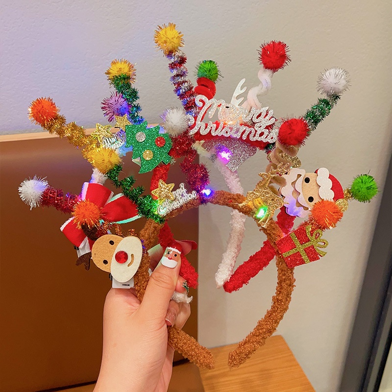 Băng Đô Cài Tóc Hình Bông Tuyết Phát Sáng Dành Cho Trẻ Em