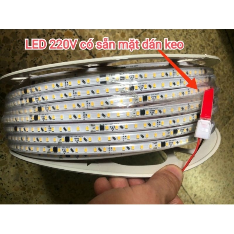 Đèn led dây dán 220V siêu sáng chống nước trang trí dán kệ tủ trưng bày hắt trần thạch cao
