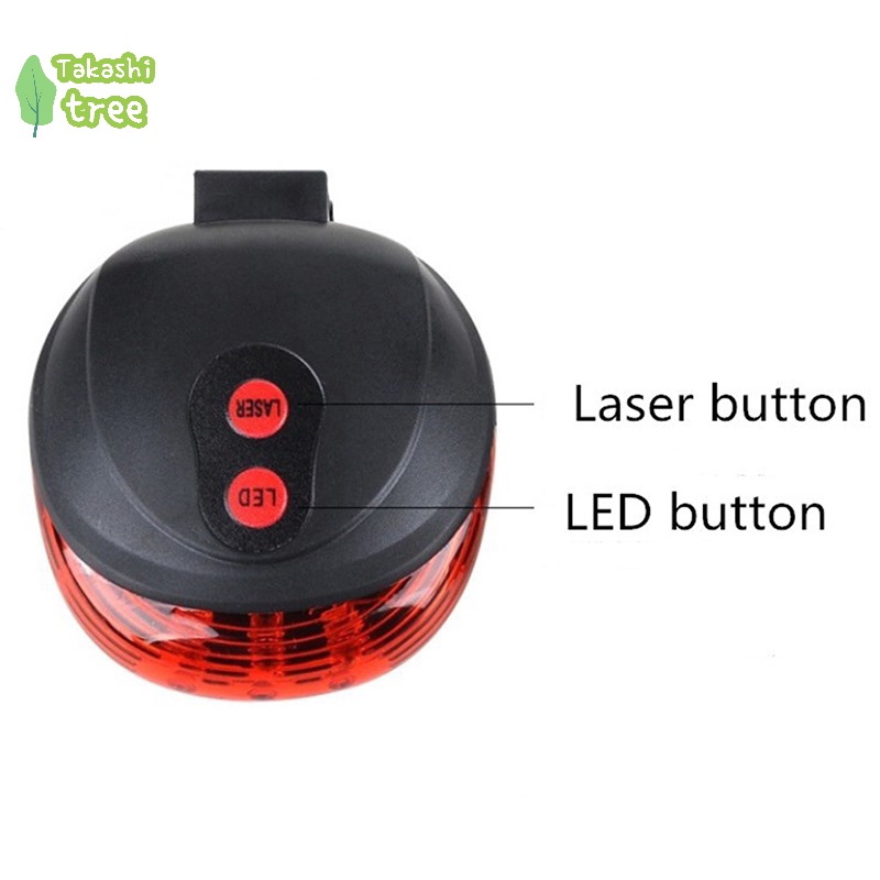 Bộ 2 Đèn laser + 5 led Cảnh Báo An Toàn Gắn Đuôi Xe Đạp