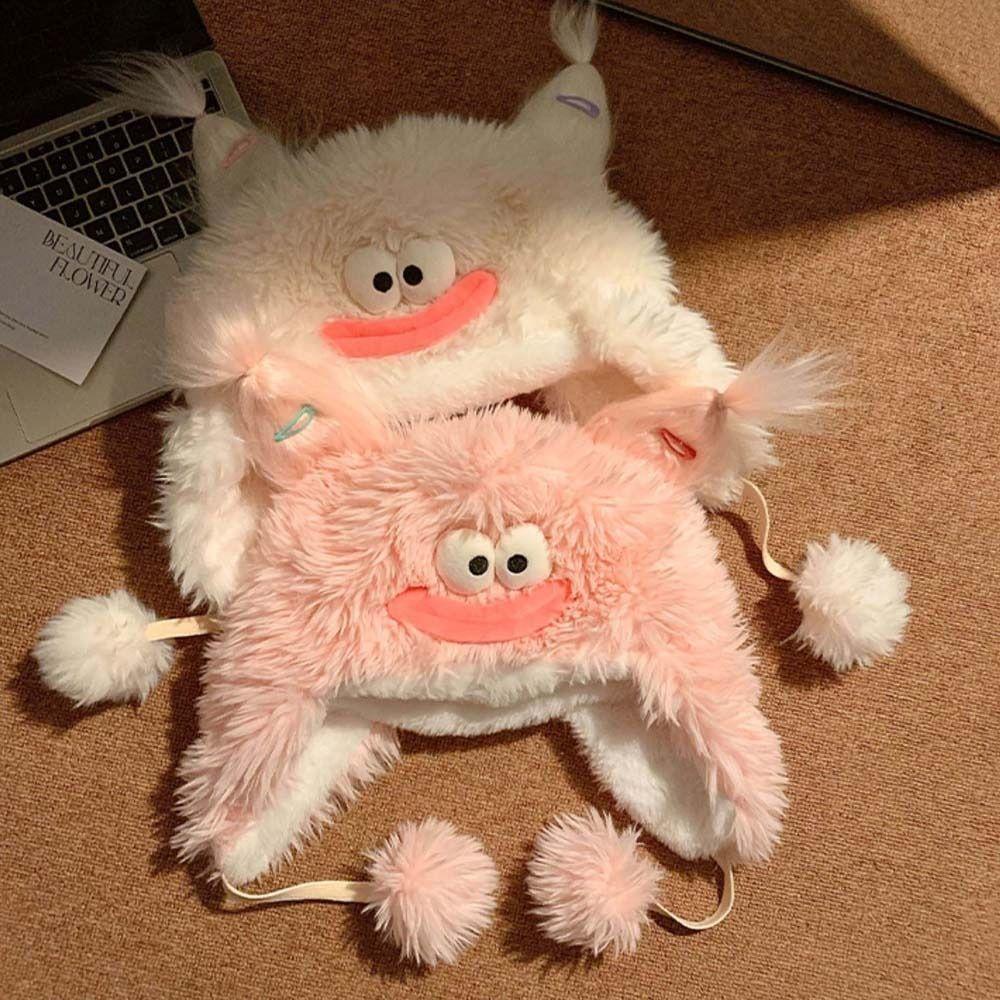 Mũ bomber Vải Bông Dày Dặn Giữ Ấm Tai Thỏ Vui Nhộn Thời Trang Mùa Đông