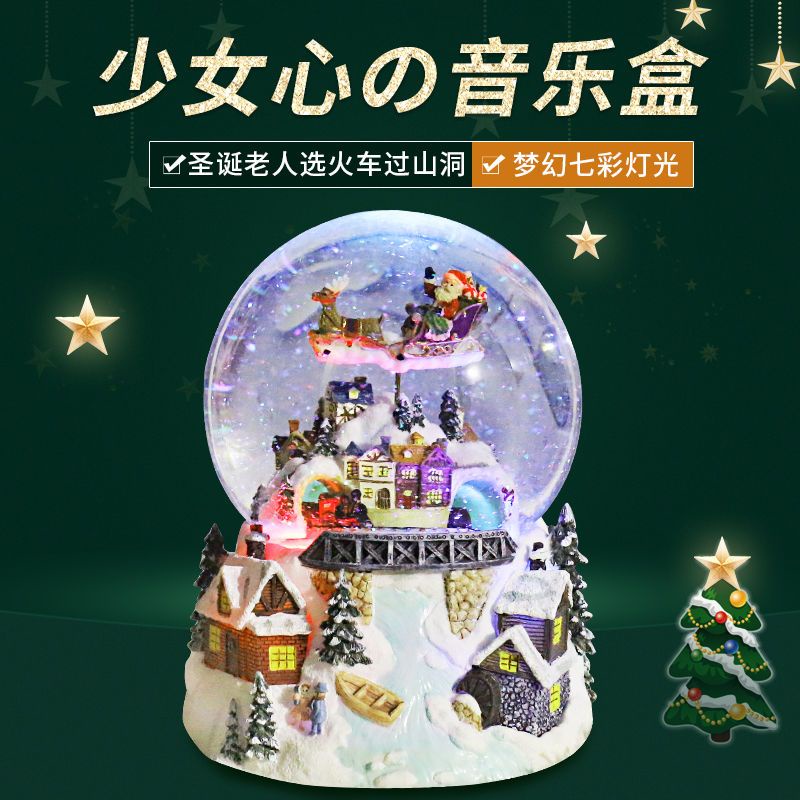 Quả Cầu Pha Lê Phát Nhạc Hình Ông Già Noel Đáng Yêu