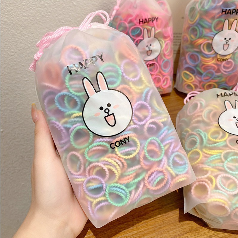 Set 300 Dây Chun Buộc Tóc Nhiều Màu Cho Bé Gái