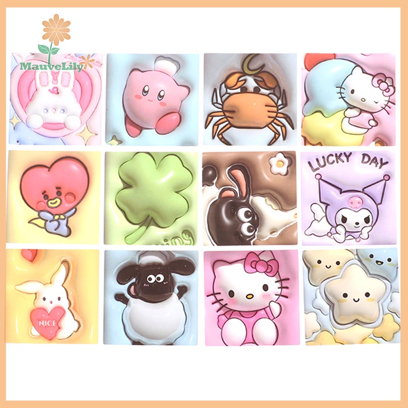 Set 100 Sticker 3d Hình kuromi my melody Dễ Thương Dán Trang Trí laptop