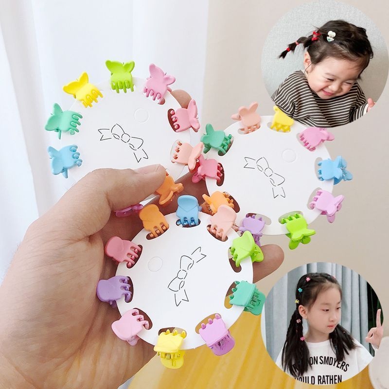 PVN61403 Set 10 Kẹp Tóc Mini Nhiều Màu Dễ Thương Phong Cách Hàn Quốc Cho Bé Gái