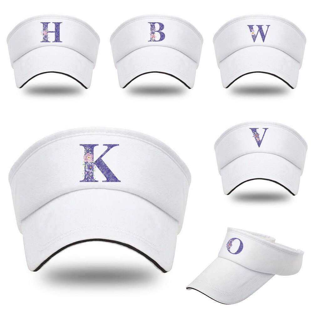 Summer Breathable Sunscreen Air Sun Cap Women Sports Golf Running Baseball Cap Purple Flower Print A