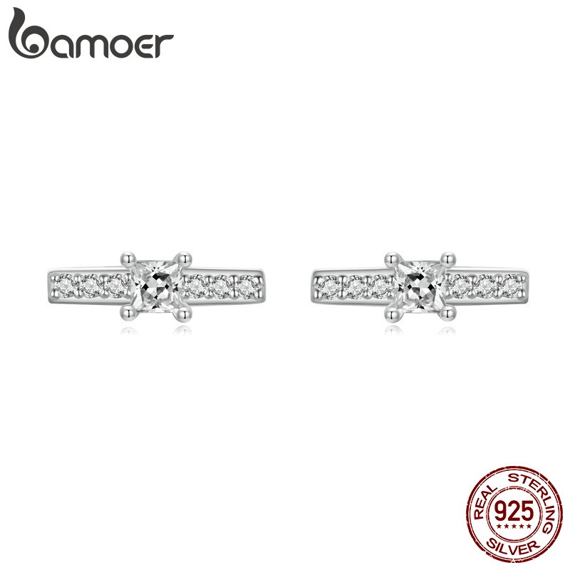 Bamoer Bông Tai Bạc 925 Đính Đá Thời Trang Nữ Tính