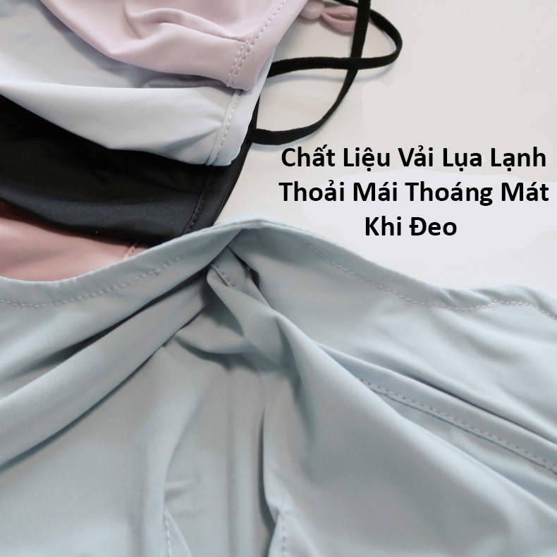 Khẩu Trang Chống UV, Thoáng Khí, Trùm Nửa Mặt Có Dây Rút Tai Bằng Thun Lạnh Cao Cấp