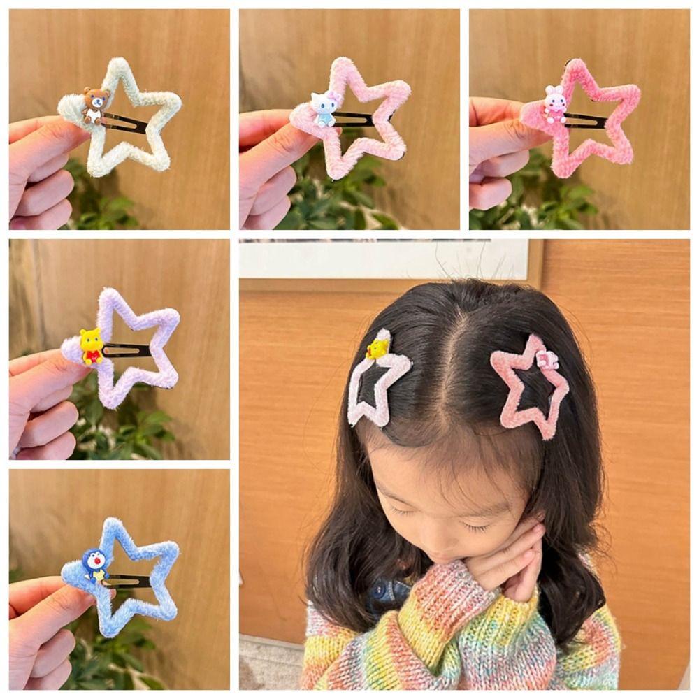 Shanlin Kẹp Tóc Hình Ngôi Sao Năm Cánh / Thỏ / Gấu pooh Hoạt Hình Dễ Thương Cho Nữ / Trẻ Em
