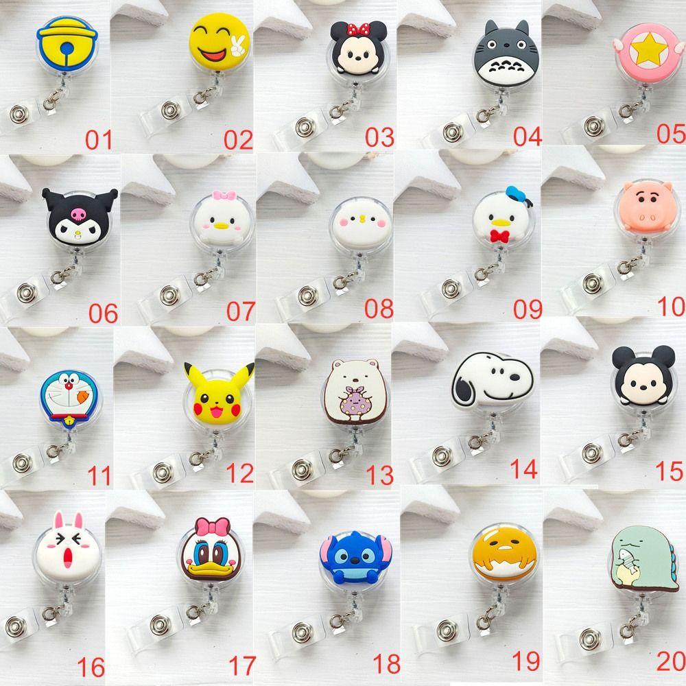 Mxmio Kẹp Giữ Thẻ Có Thể Rút Lại Họa Tiết Hoạt Hình anime kawaii Dễ Thương Dễ Sử Dụng Cho Nhân Vật Y Tá / Văn Phòng