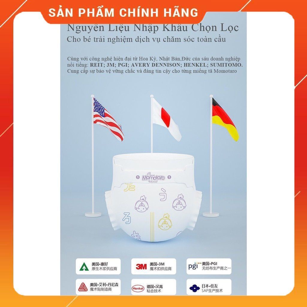 Tã bỉm MOMOTARO chính hãng dán/quầnS112/M96/M92/L84/XL78/XXL72/XXXL70