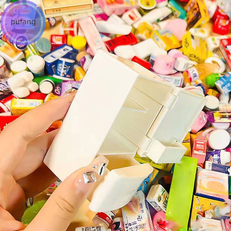 Pufang Tủ Lạnh Đồ Chơi mini Màu Trắng Tỉ Lệ 1 / 12 Trang Trí Nhà Búp Bê vn
