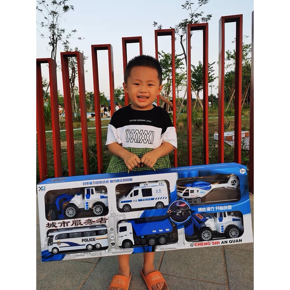 Ô TÔ Đồ Chơi Trẻ Em, Set 6 Xe Công Trình, Cứu Hoả, Ô Tô Đồ Chơi size Đại TO Cho Bé- The Pooh