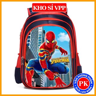Balo cặp sách đi học bé trai hình 3D các nhân vật Siêu Nhân người nhện cấp 1 tiểu học lớp 1 2 TE6