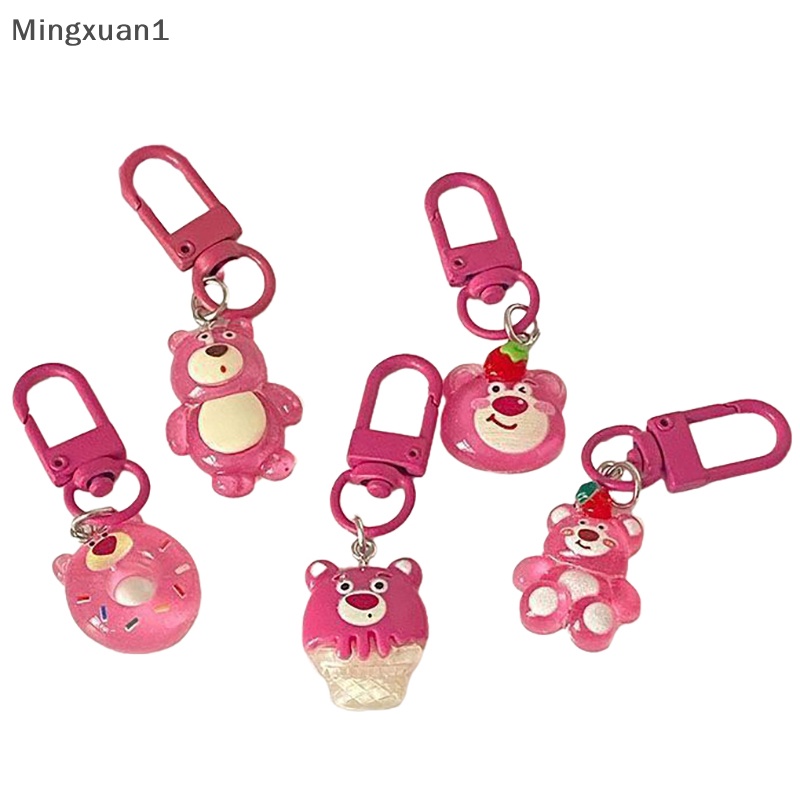 Móc Khóa Hình Gấu Và Dâu Tây Dễ Thương