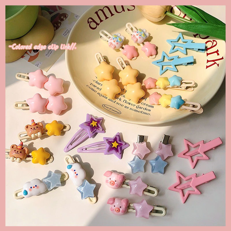 Kẹp Tóc Ngôi Sao Nhiều Màu Sắc Dễ Thương Xinh Xắn y2k dopamine