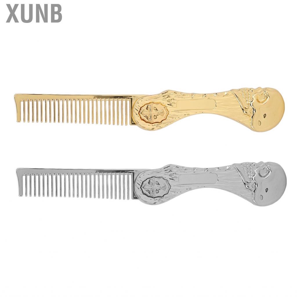 Xunb Foldable Hairstyling Brush Zinc Alloy Prevent Static Pocket Oil Hair Comb Folding Hairdressing