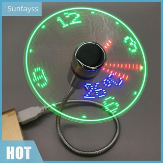 Quạt mini cầm tay dc 5v bằng kim loại hiển thị đồng hồ đèn led hiển thị thời gian thực