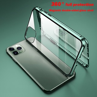 Ốp Điện Thoại Kính Cường Lực Hai Mặt Từ Tính Cho iphone 15 14 13 12 11 pro max xr 7plus