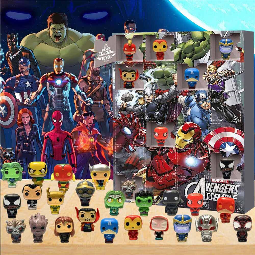 24pcs/set Marvel Blind Box Christmas Gifts Kids Avengers Figure Toys Christmas Advent Calendar Countdown Children Christmas Gifts